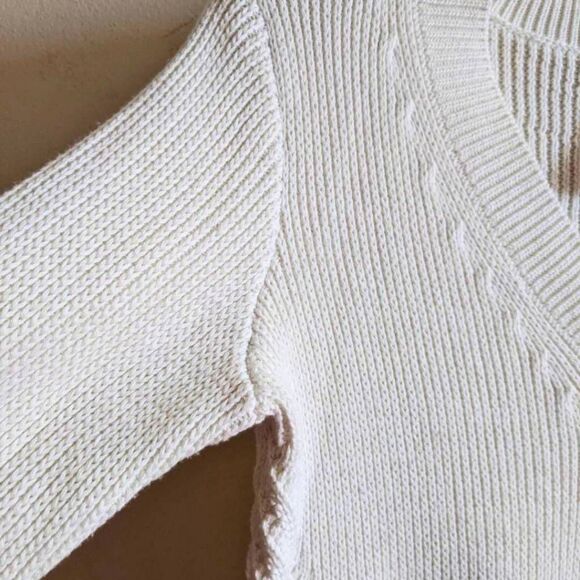 Athleta Pullover Sweater Women's Size XXS Dove White V-Neck Knit Minimalist Cozy - Picture 8 of 11